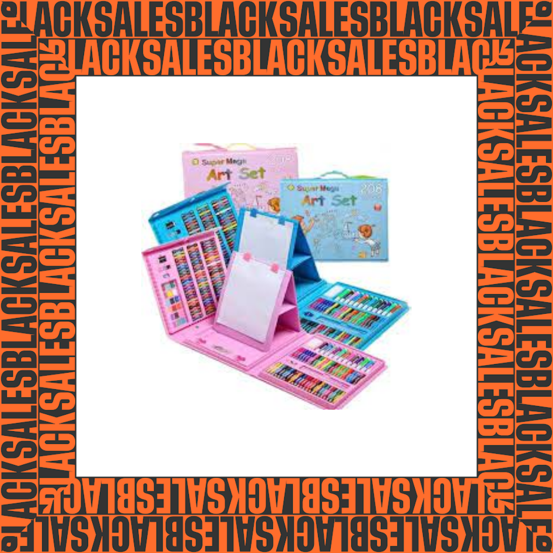 SET KIT DIBUJO NIÑOS 208 PIEZAS